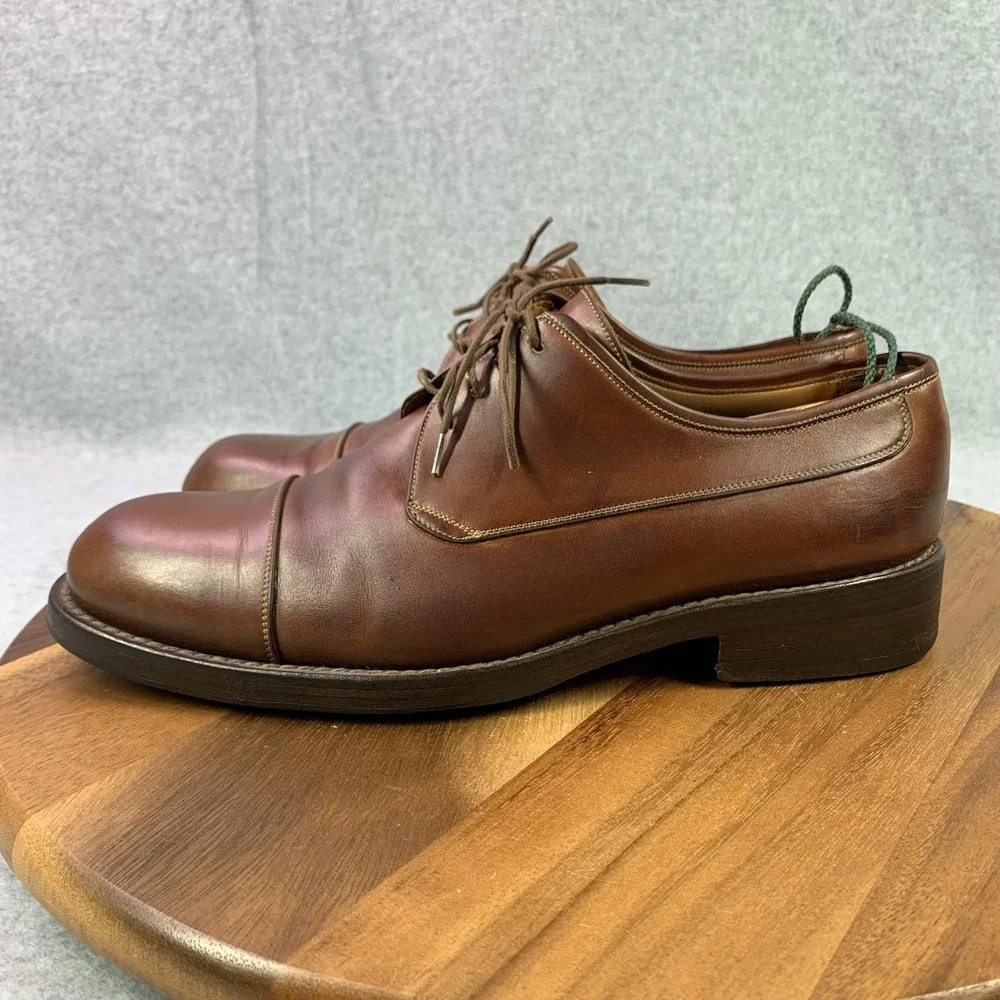 To‎ Boot New York Adam Derrick Derby Shoes Mens 11 Leather Cap Toe Made in Italy